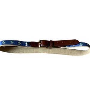Vineyard vines leather belt tree print size 38